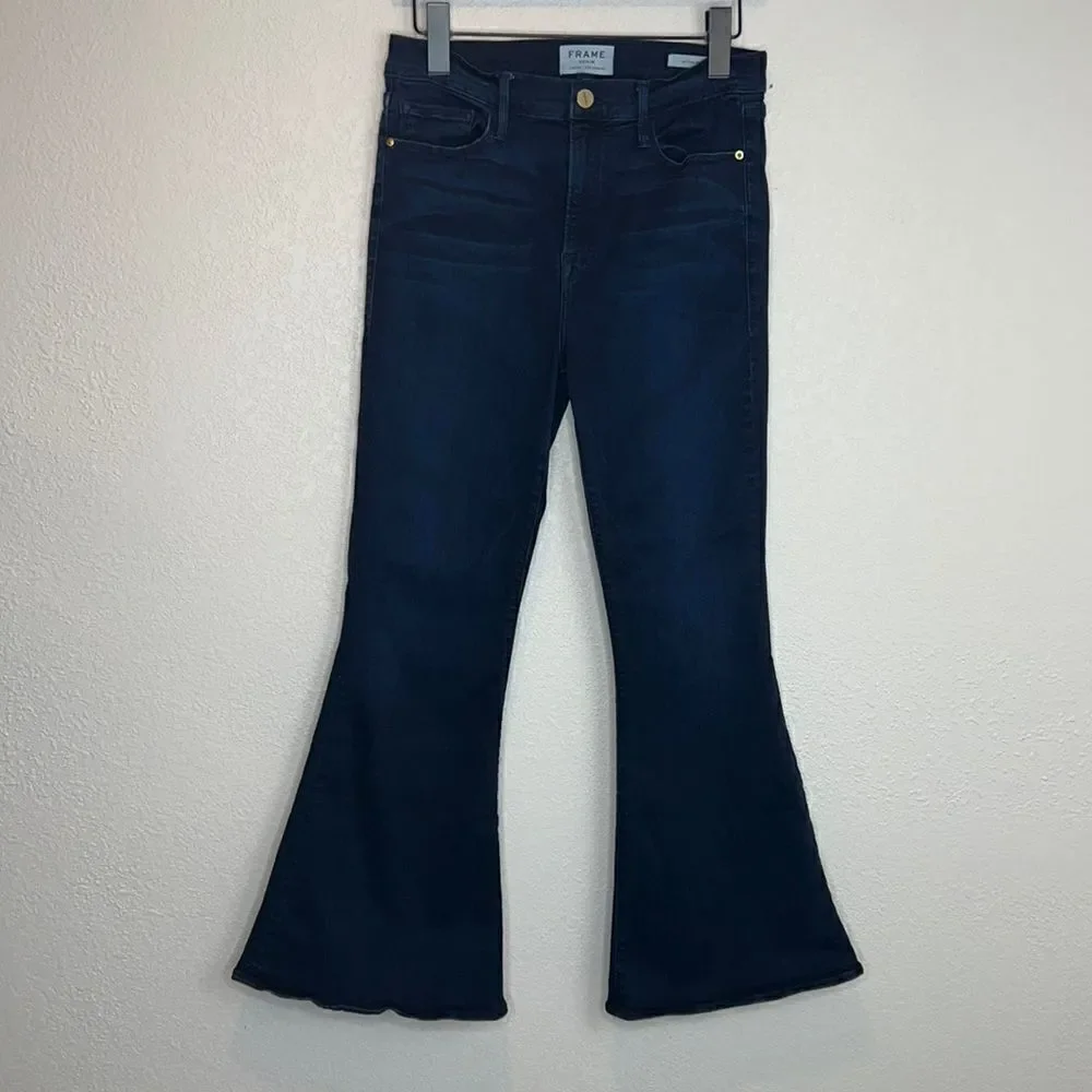 Frame Denim Le Crop Flare High-Rise Jeans Size 30 - Picture 2 of 16